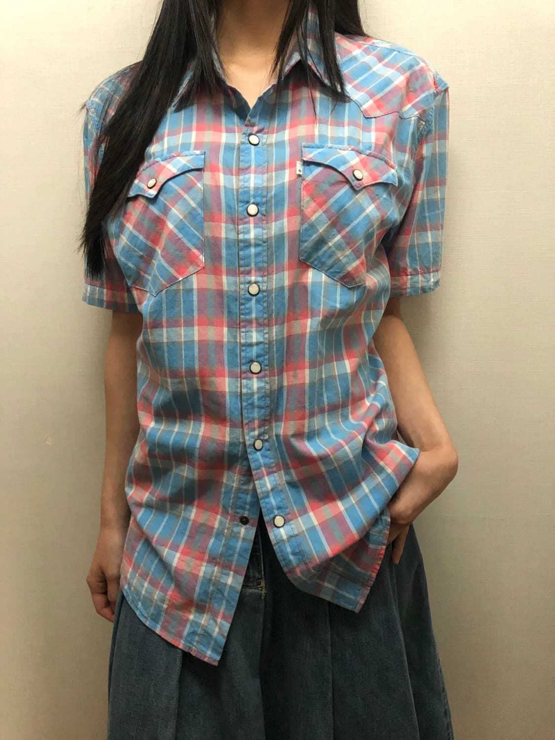 빈티지 리바이스 파스텔 체크 셔츠 상품이미지9