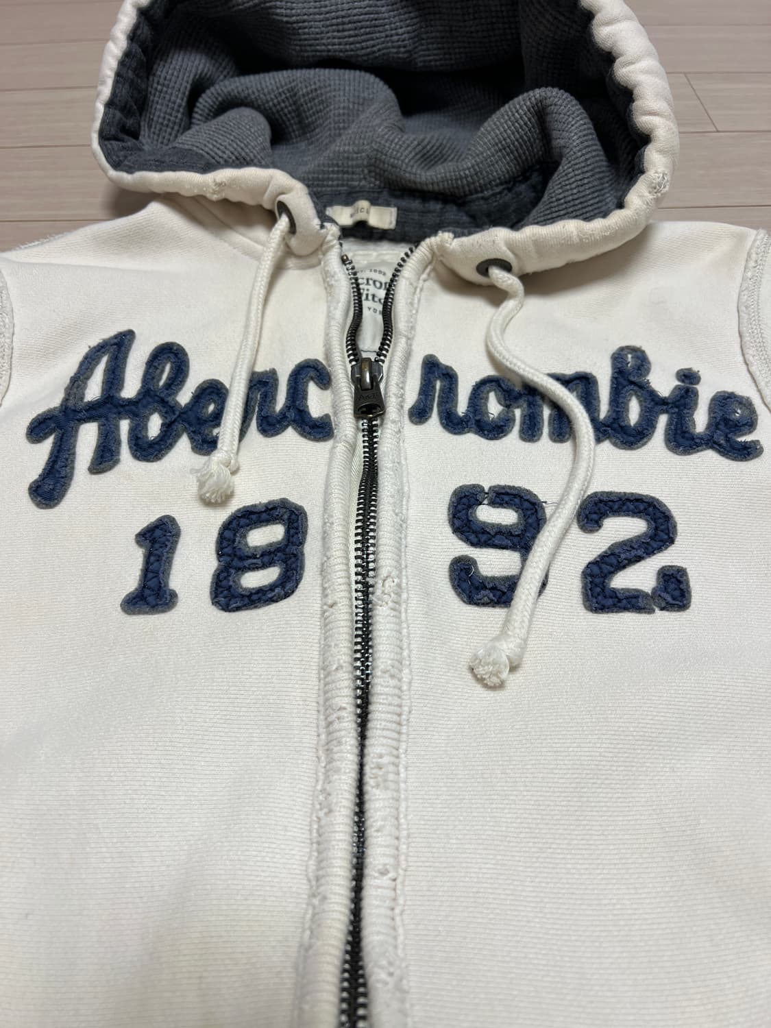 아베크롬비 & 피치 로고 후드 집업 / 아이보리 / L 상품이미지4