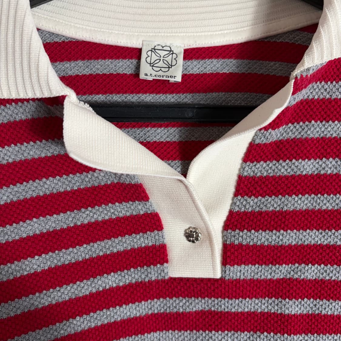 a.t.corner 스트라이프 카라 니트(M) 상품이미지3
