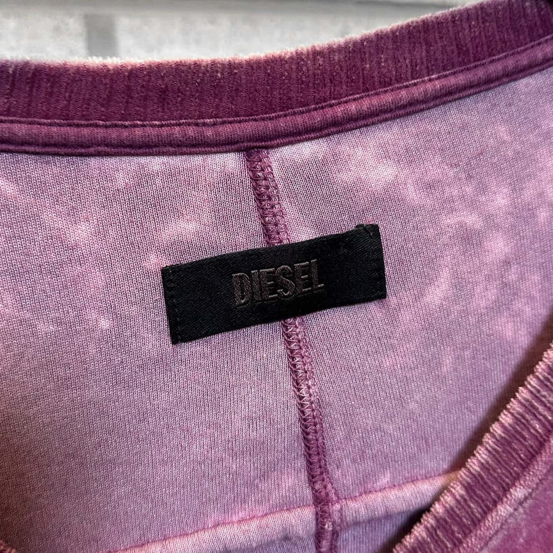 DIESEL 디젤 벨벳 미니 원피스 브이넥 캥거루 포켓 디테일 핑크 상품이미지6