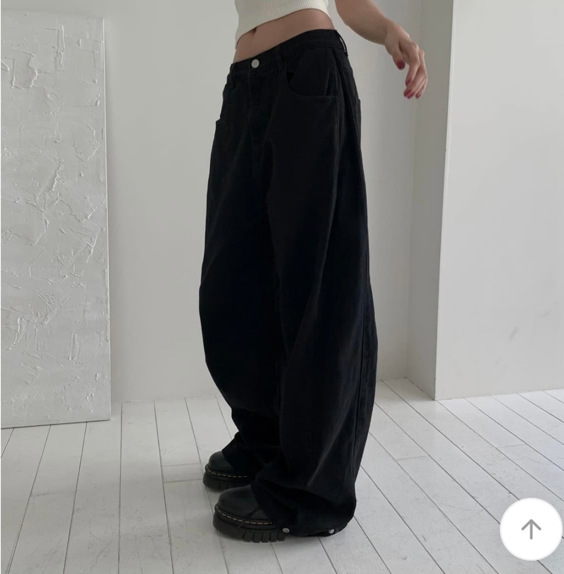 모디무드 사이드 스냅 3-way 와이드 코튼 핀턱팬츠 상품이미지2