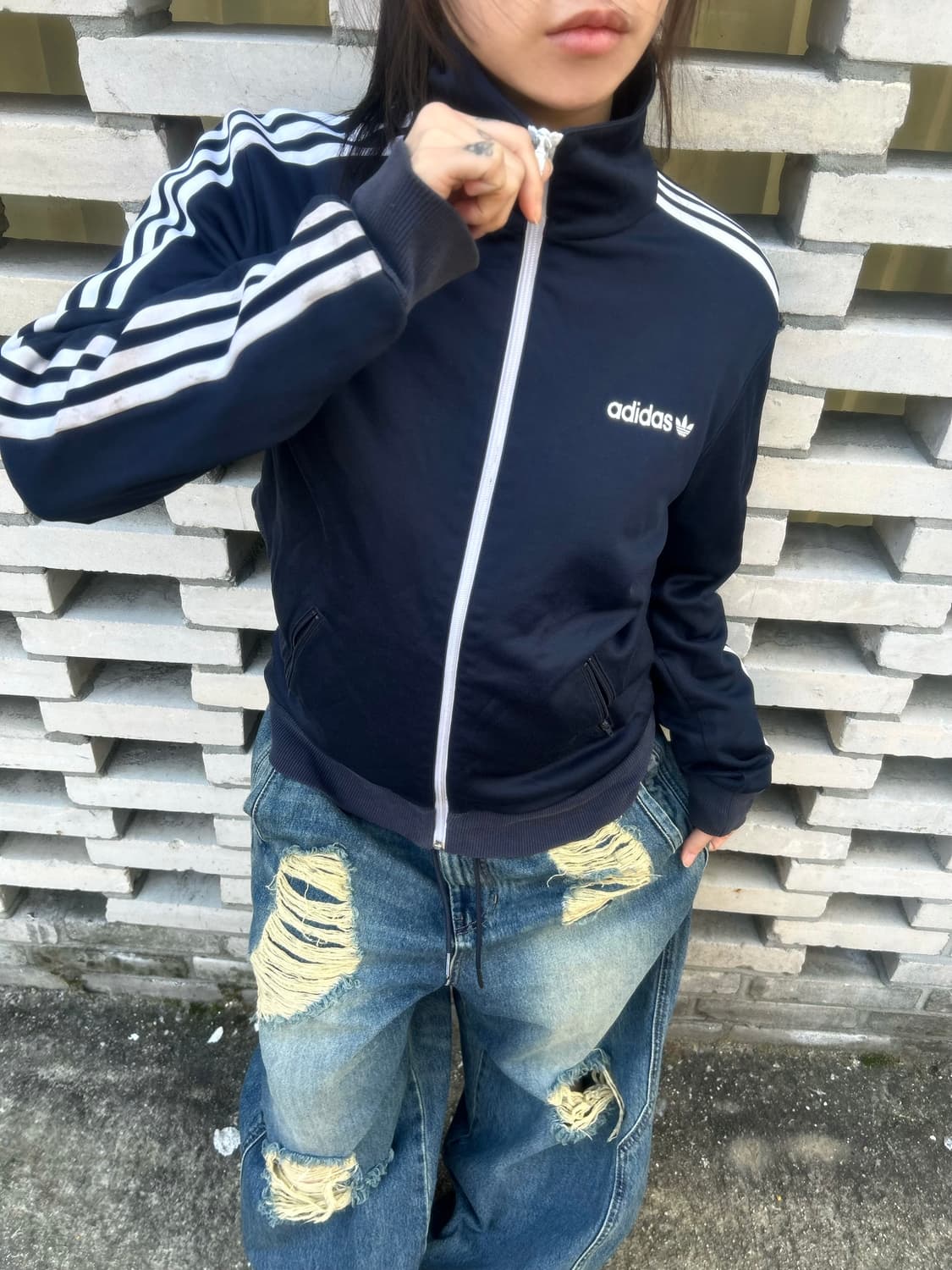 ADIDAS 스펠로고 네이비 트랙탑 져지 상품이미지1