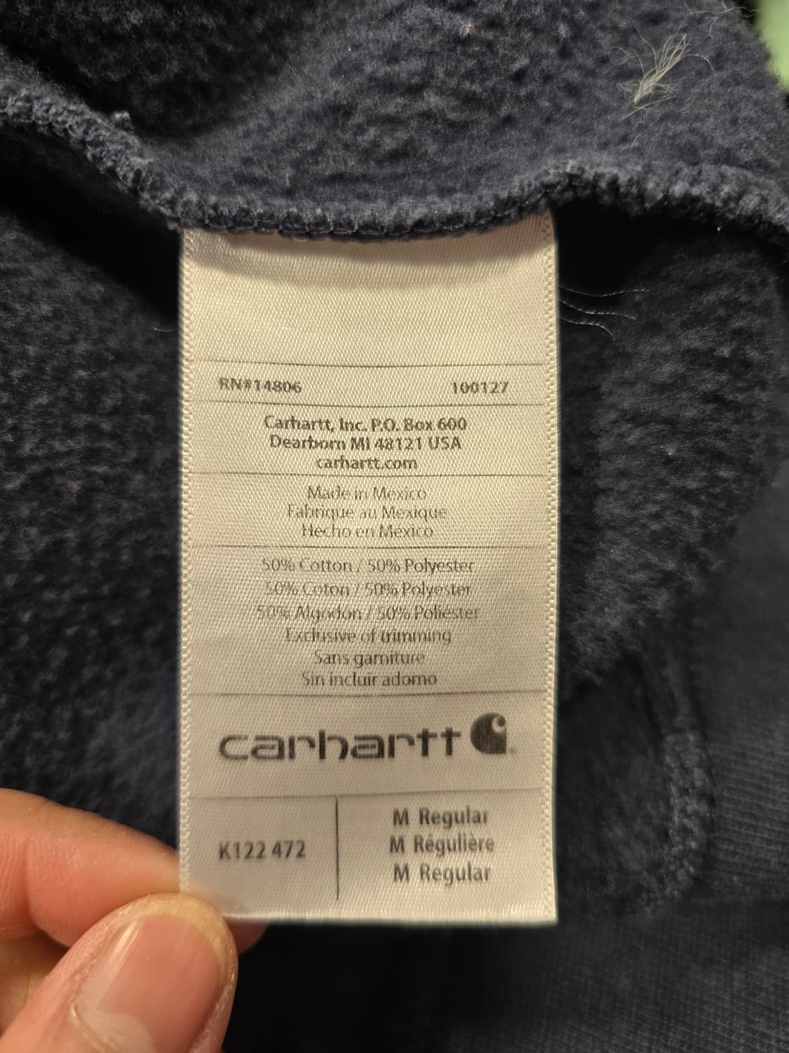 칼하트 기모 네이비 후드집업 M 상품이미지8