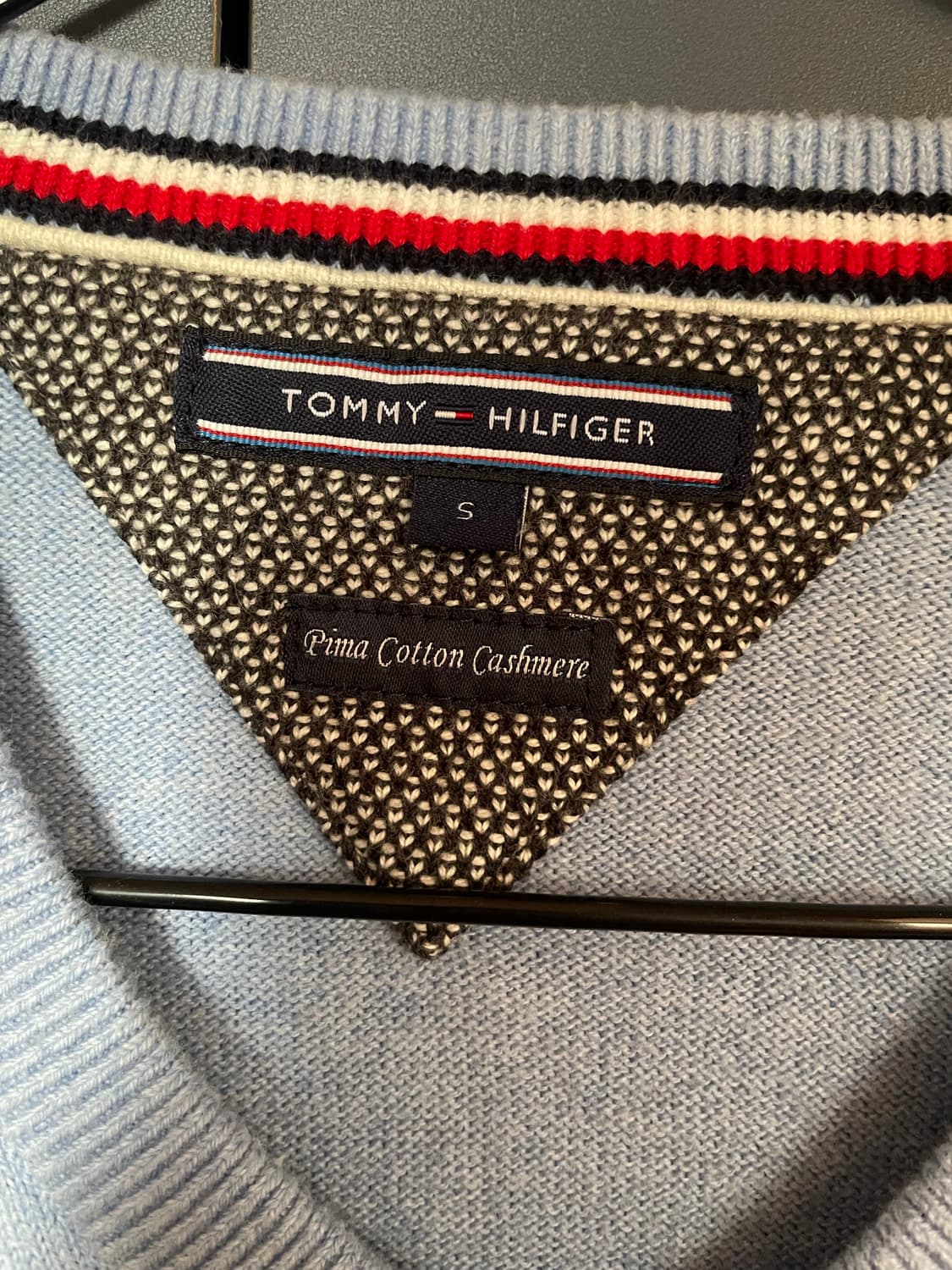 Tommy Hilfiger 브이넥 캐시머어 코튼 구름 니트 상품이미지1