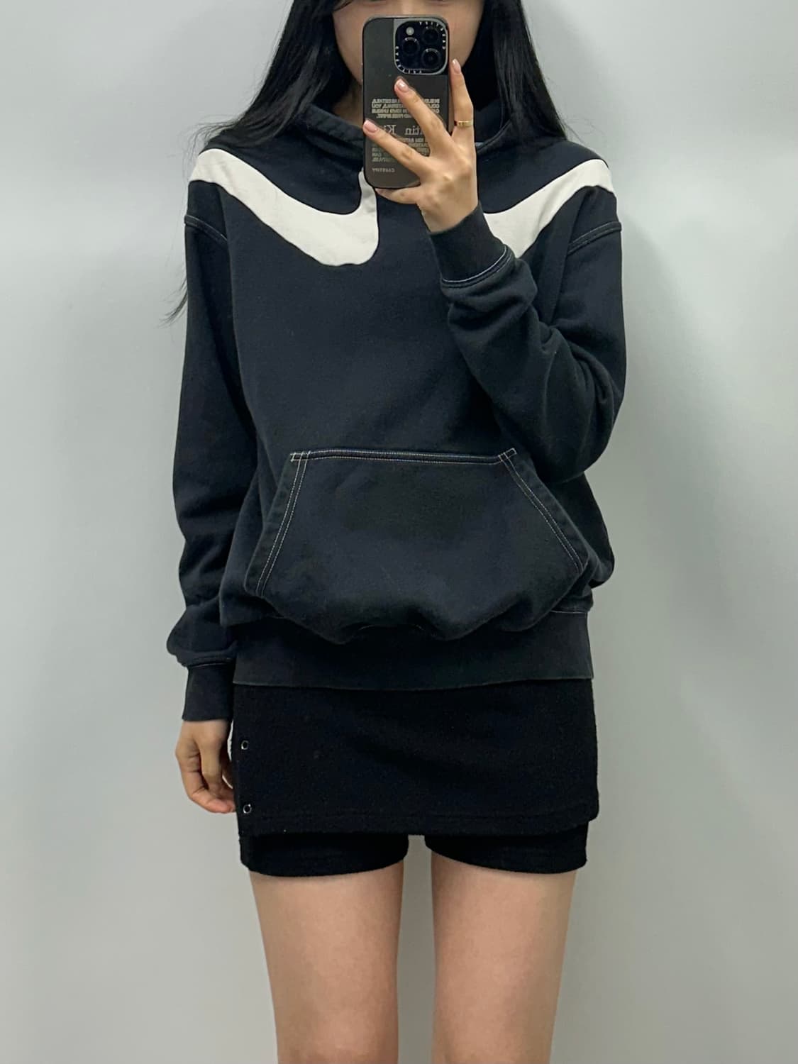 나이키 더블스우시 블랙 후드티 상품이미지1