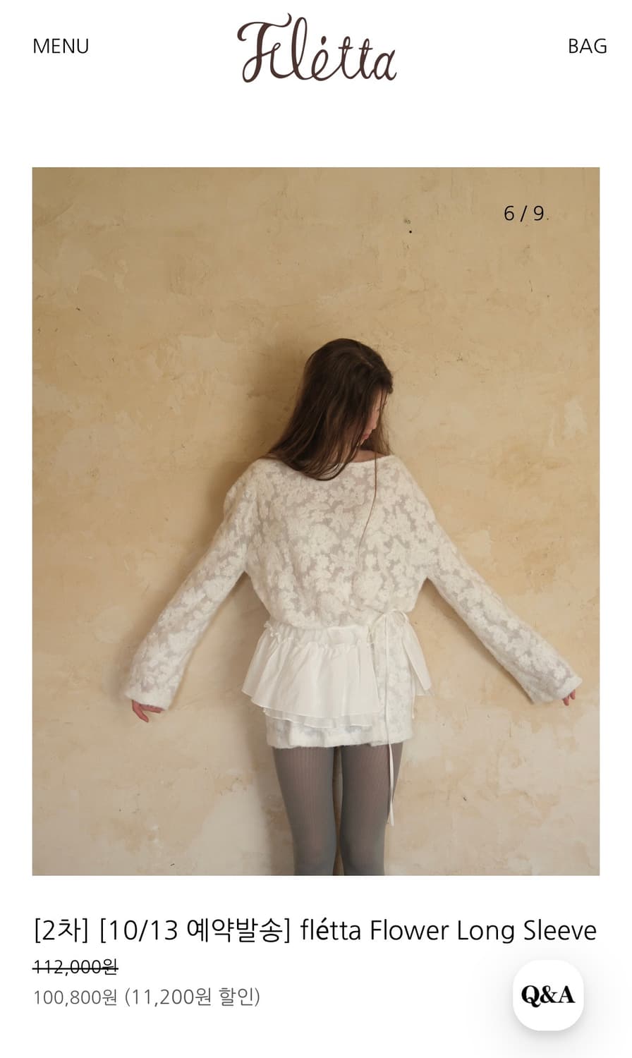 fletta 플레따 25fw 플라워 롱슬리브 상품이미지2