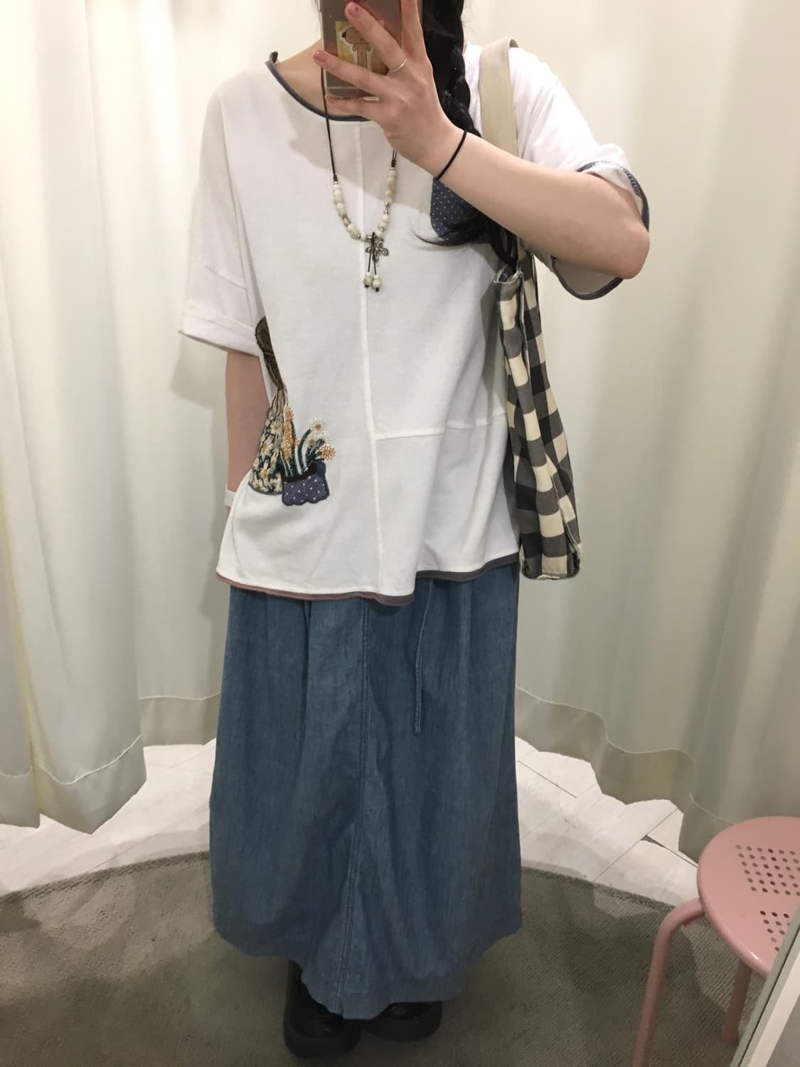 earth music denim pocket skirt 상품이미지3