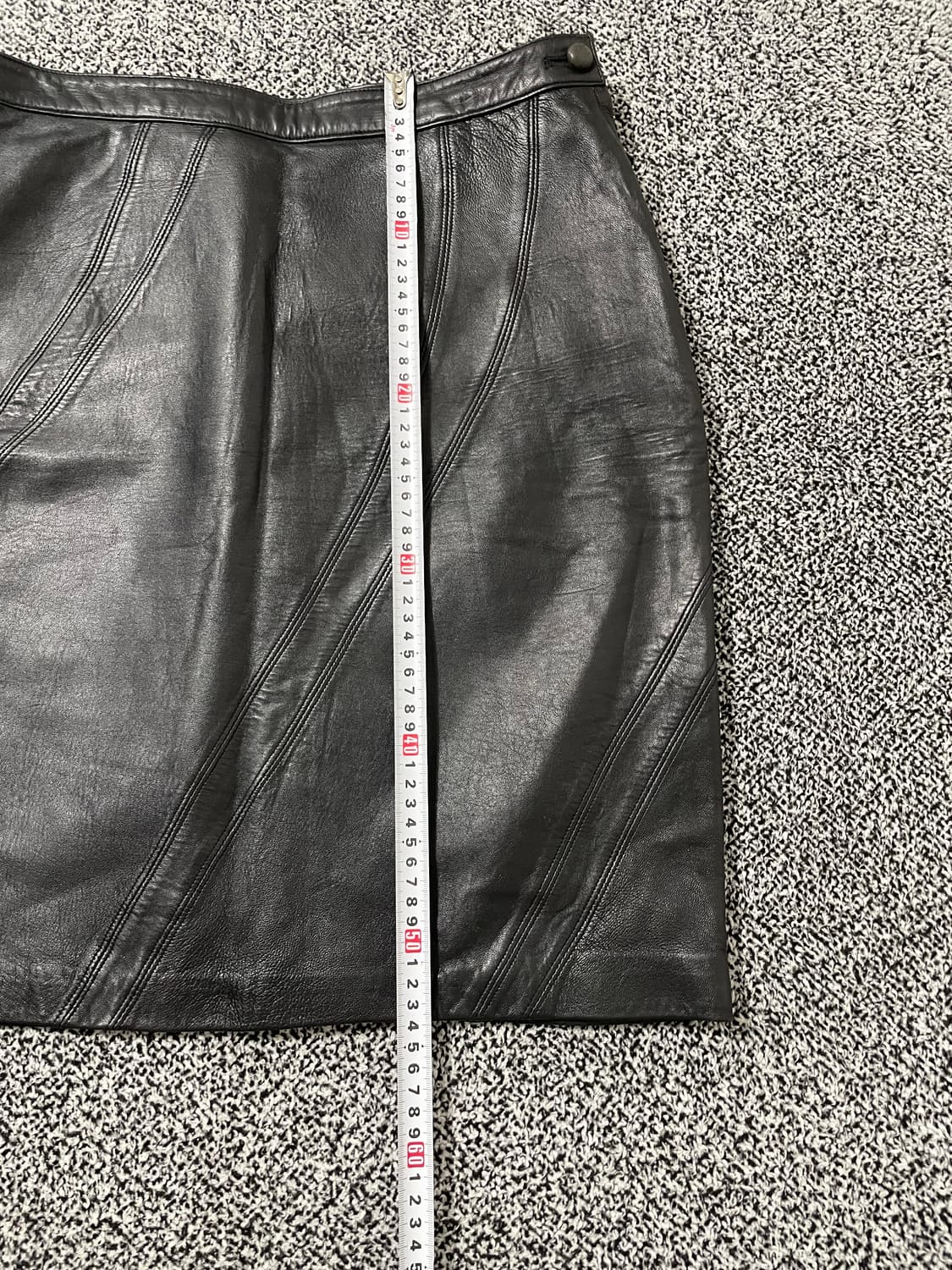 빈티지9. 에스콰이아 양가죽 레더 치마 미디 스커트 상품이미지7