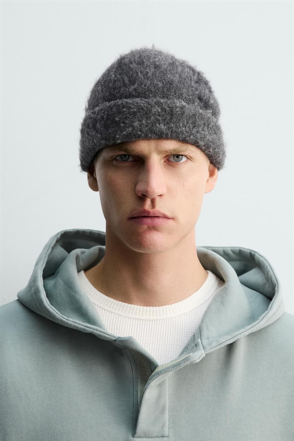 자라 X SR_A 로고 비니 그레이 새상품 상품이미지4