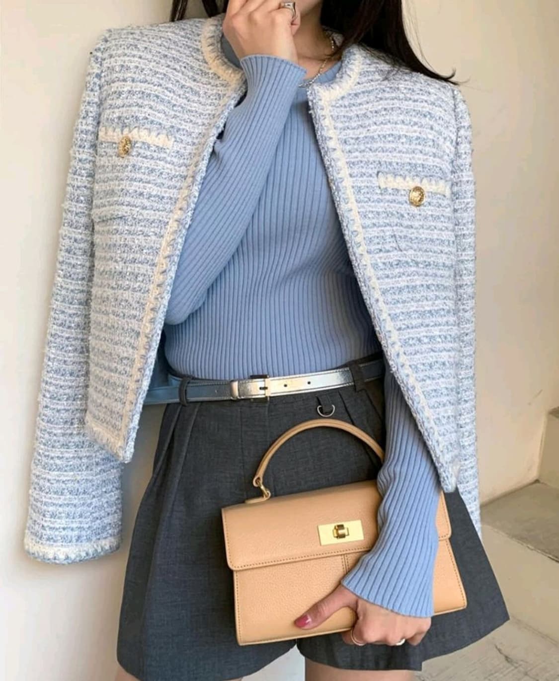 칙스라벨 셀레나 트위드 자켓(스카이블루)S 상품이미지7