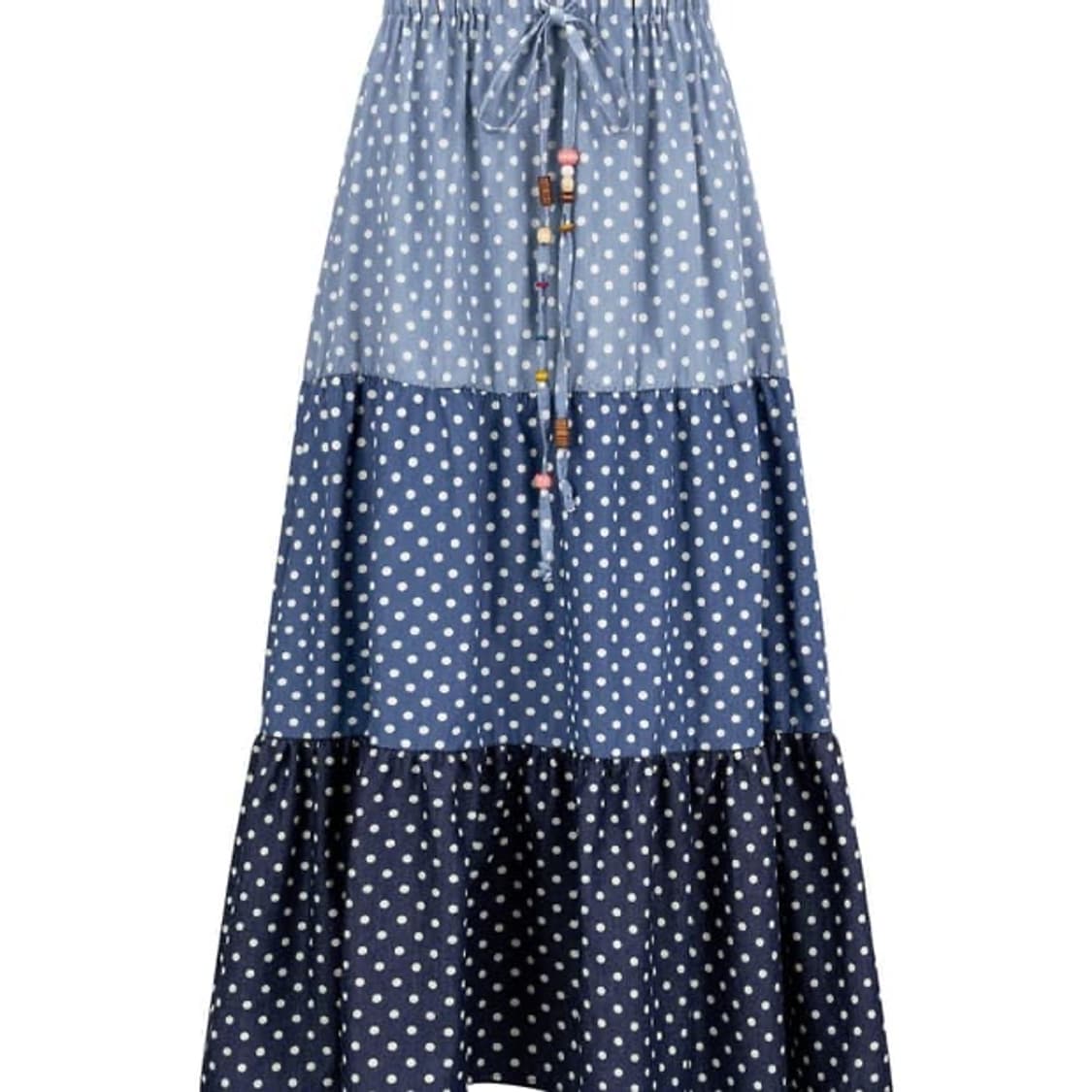 샵페어리 dot denim tiered skirt 도트 데님 스커트 상품이미지1