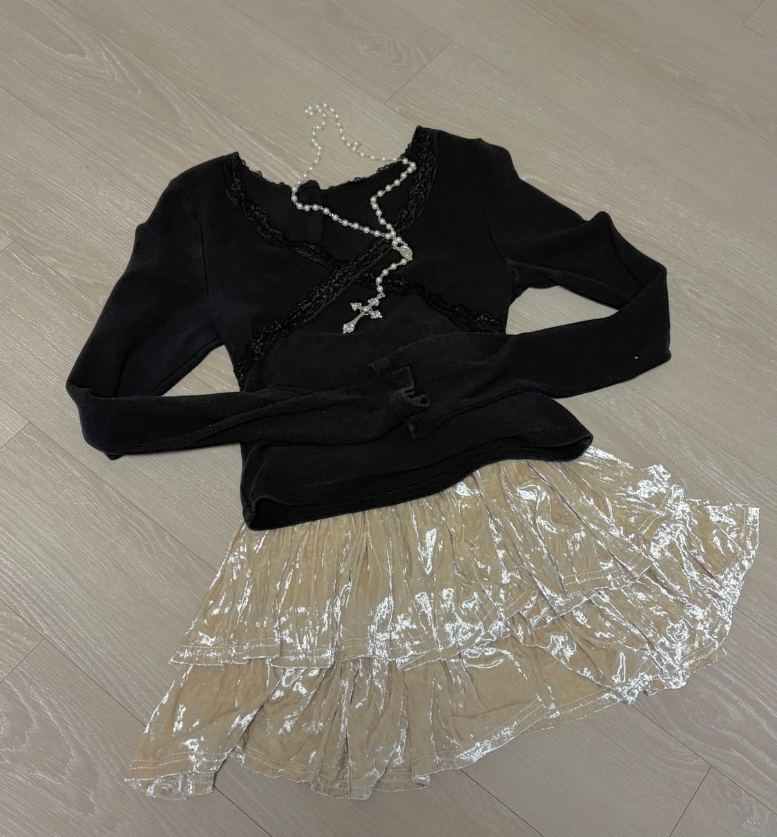 공겜여주 고딕 빈티지 코디셋 코디세트 3pcs 상품이미지1