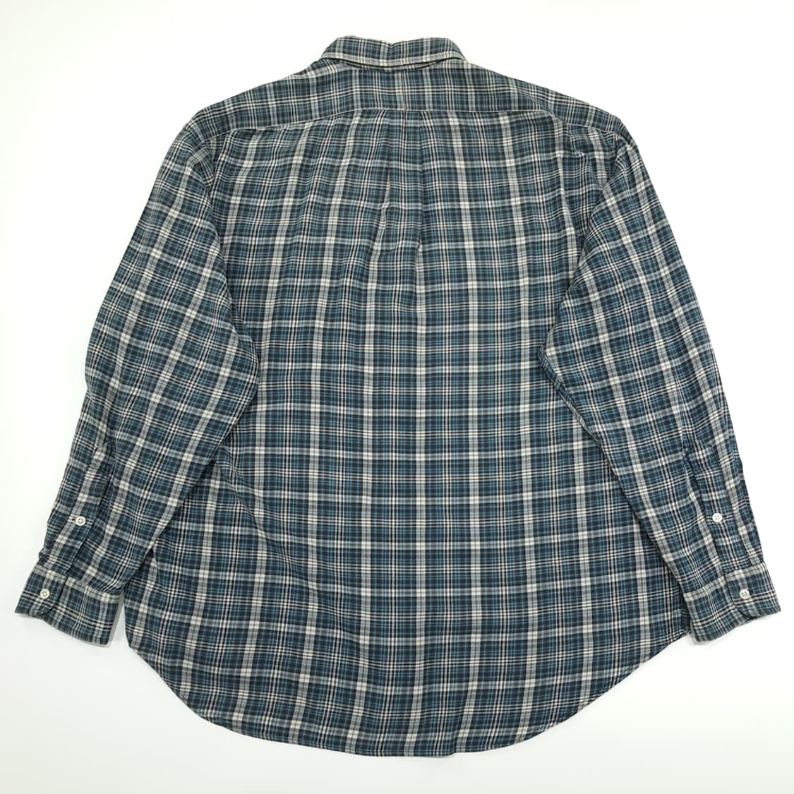 CN876 L 폴로 랄프로렌 빅셔츠 블루그린 타탄체크 플란넬 셔츠 남방 상품이미지7