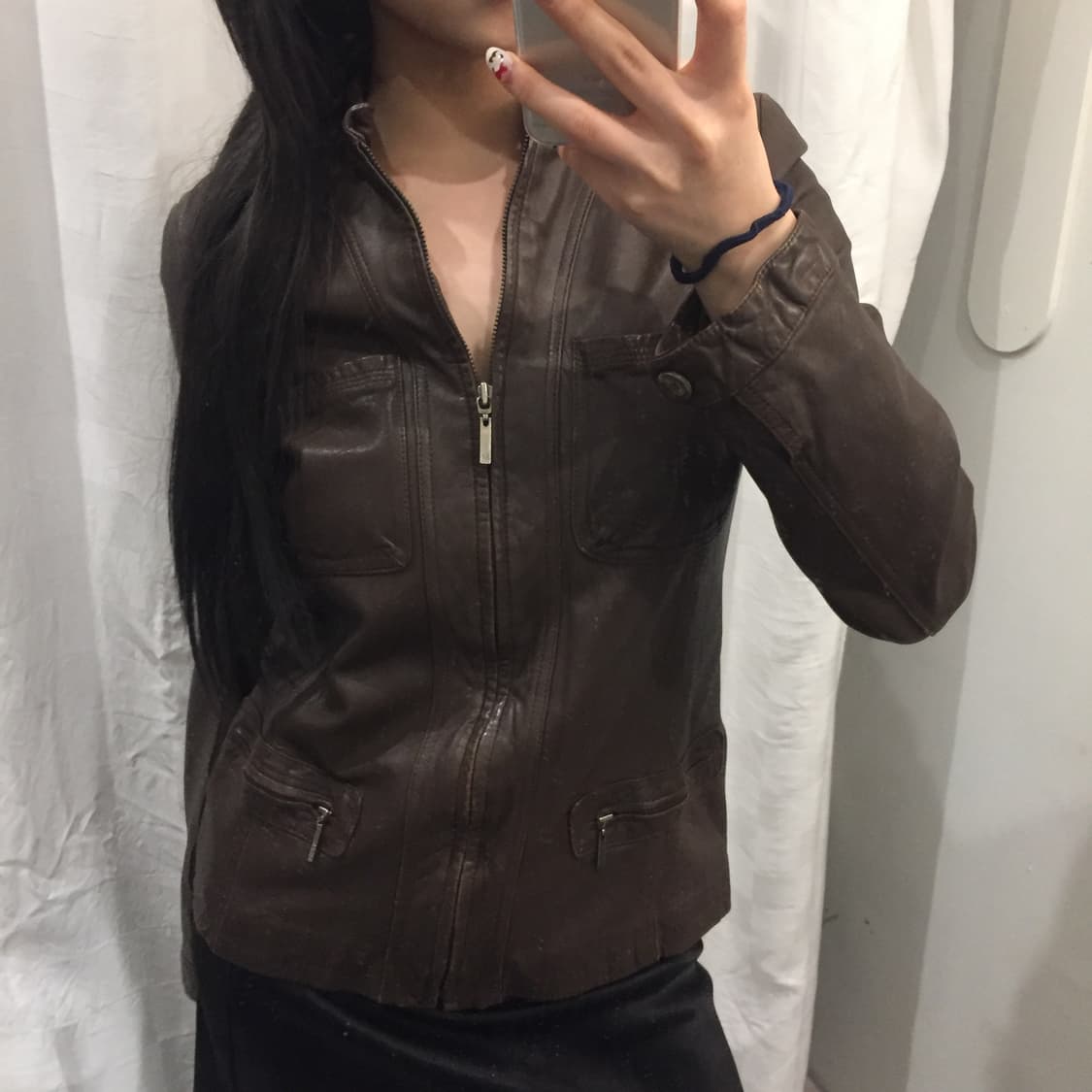 System 시스템 펑크 갸루 브라운 양가죽 자켓 상품이미지2