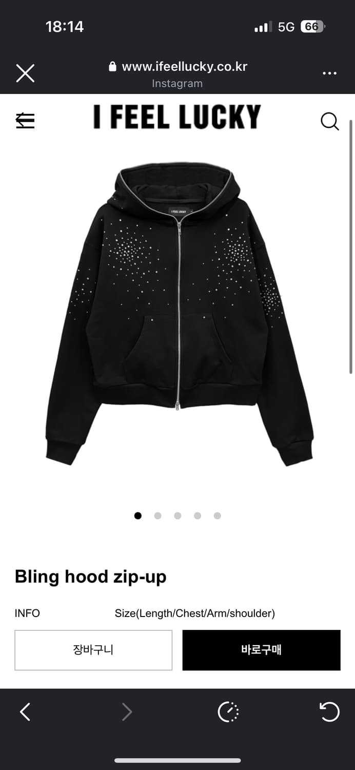 IFEELLUCKY Bling hood zip M사이즈 상품이미지1