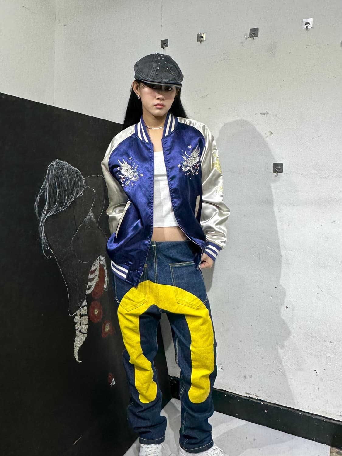 Jpn 일본빈티지 재패니즈 오리엔탈 old 보라 용 스카잔 자켓 상품이미지1