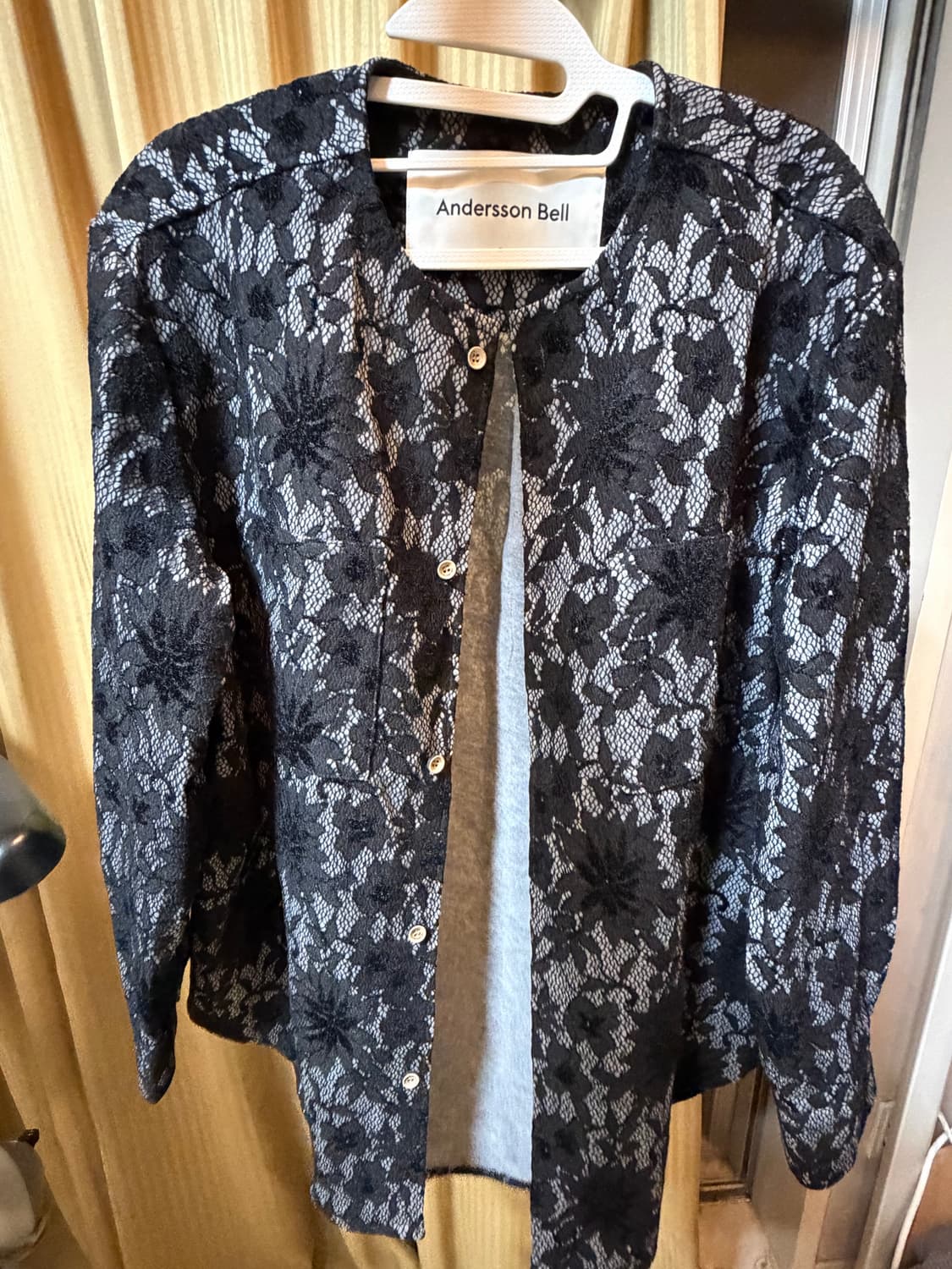 앤더슨벨 플라워 자카드 라운드넥 셔츠 (S) 상품이미지1