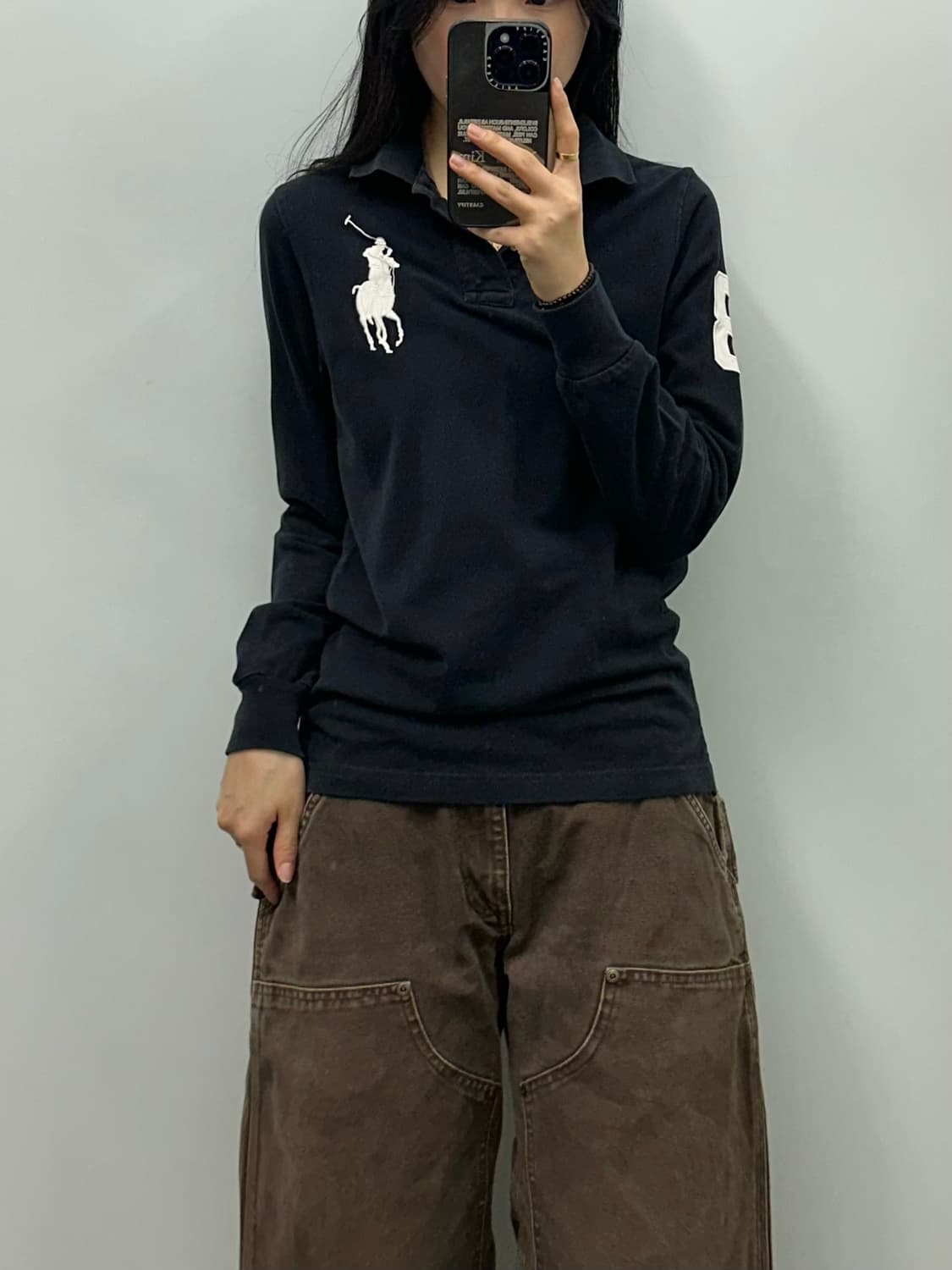 폴로 랄프로렌 빅포니 블랙 긴팔 카라 티셔츠 상품이미지1