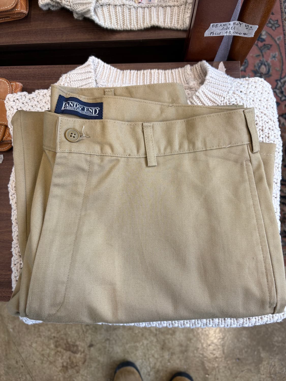 Lands End 베이지 와이드 치노 팬츠 상품이미지2