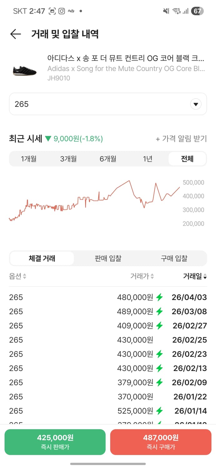 아디다스 x 송 포 더 뮤트 컨트리 OG 코어 블랙 크림 화이트 상품이미지6