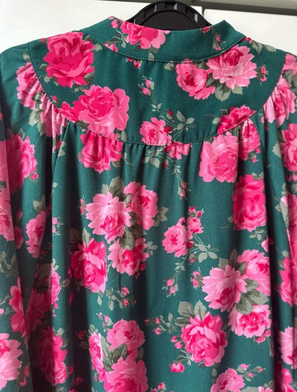 플라워 롱 원피스 그린 장미 패턴 상품이미지8