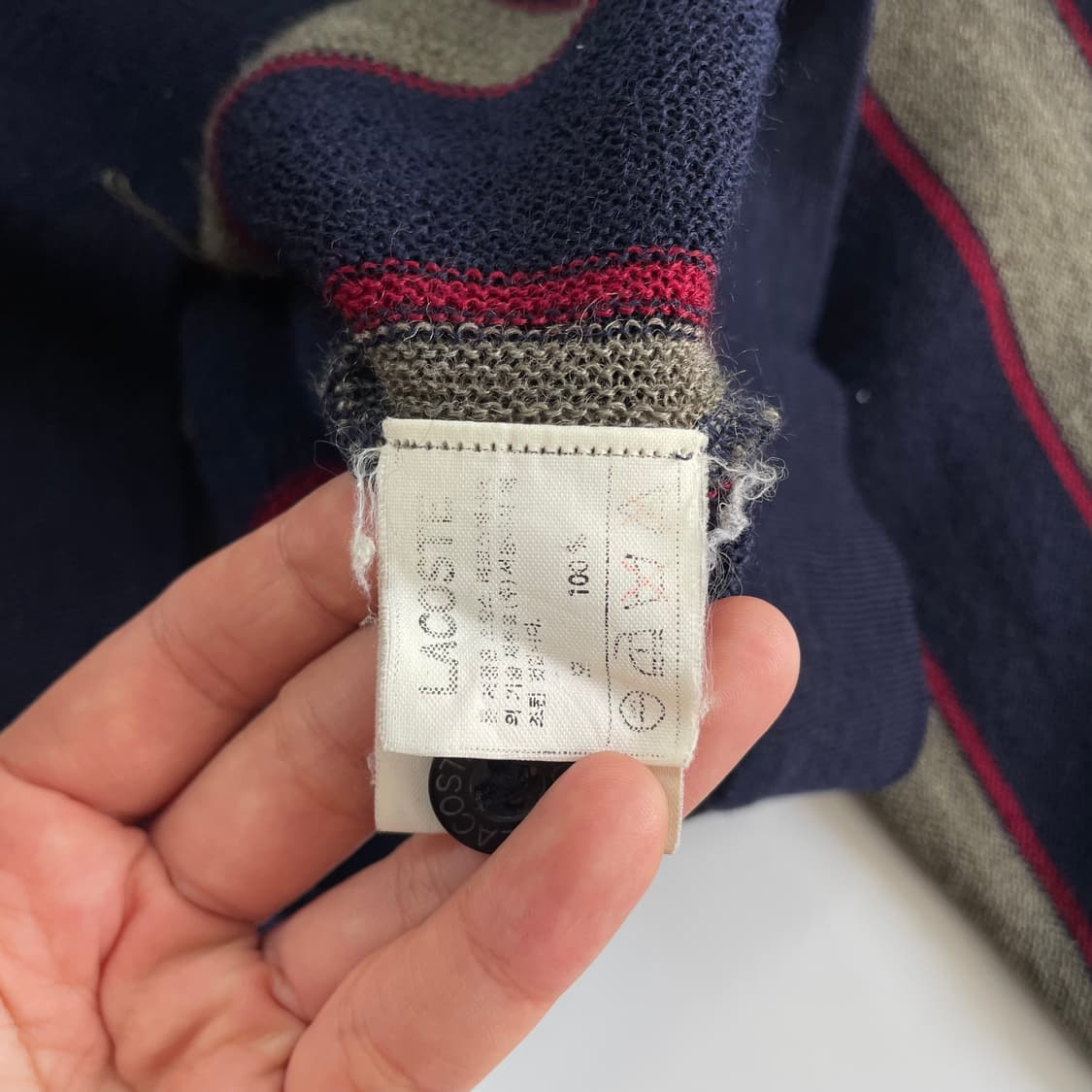 Lacoste  라코스테 자수 울 니트 가디건 상품이미지5