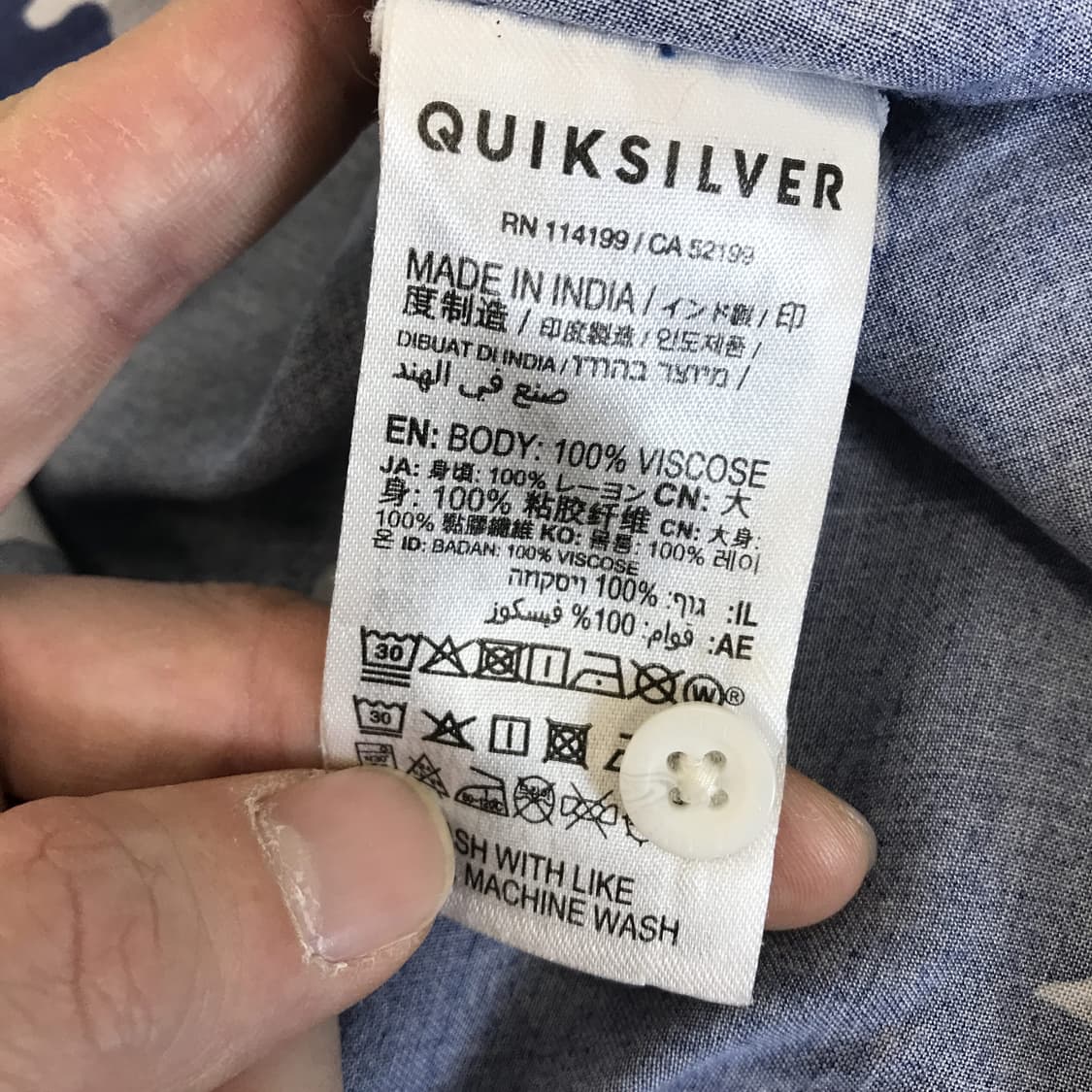 퀵실버 QUIKSILVER 캠프핏 반팔셔츠 [ L] 상품이미지5