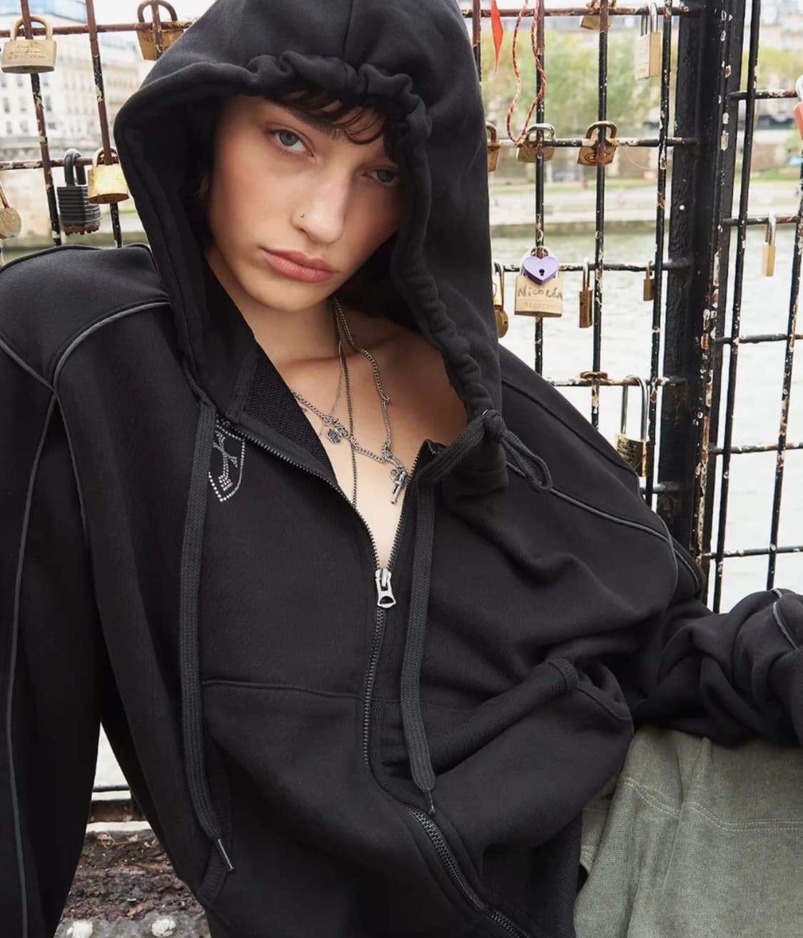 NATIONAL RACING HOOD ZIP UP (BLACK) 상품이미지1