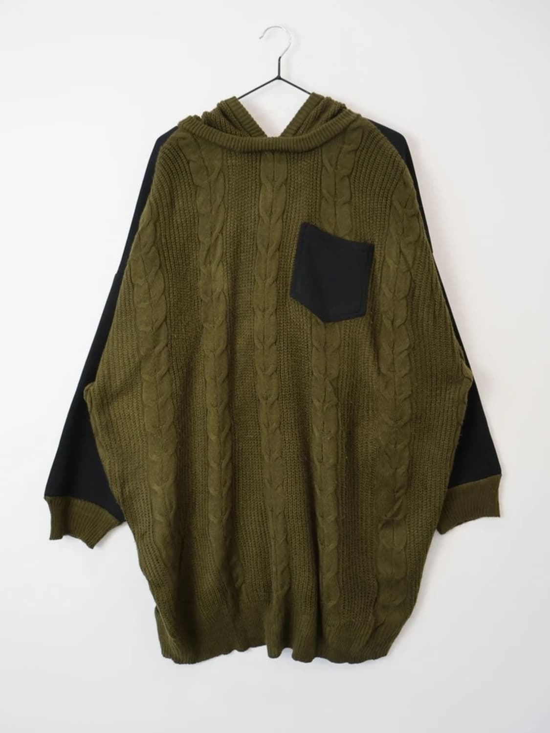 SMILE LAND Color Block Cable Knit Hoodie 상품이미지4