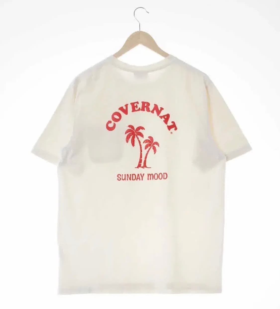 커버낫 흰색 반팔티셔츠 레드 레터링 상품이미지1