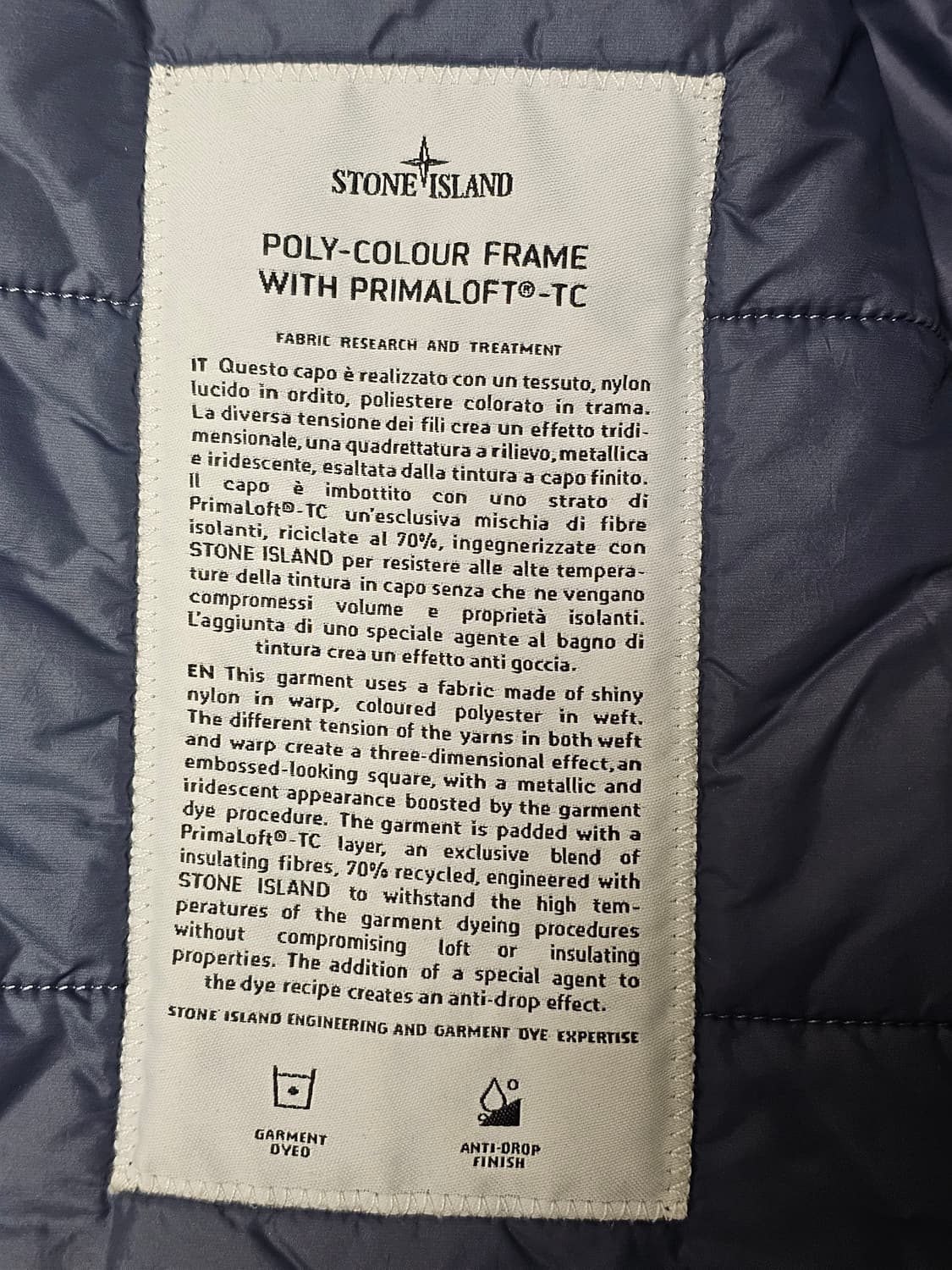 스톤아일랜드 POLY-COLOUR FRAME PRIMALOFT 자켓 상품이미지7