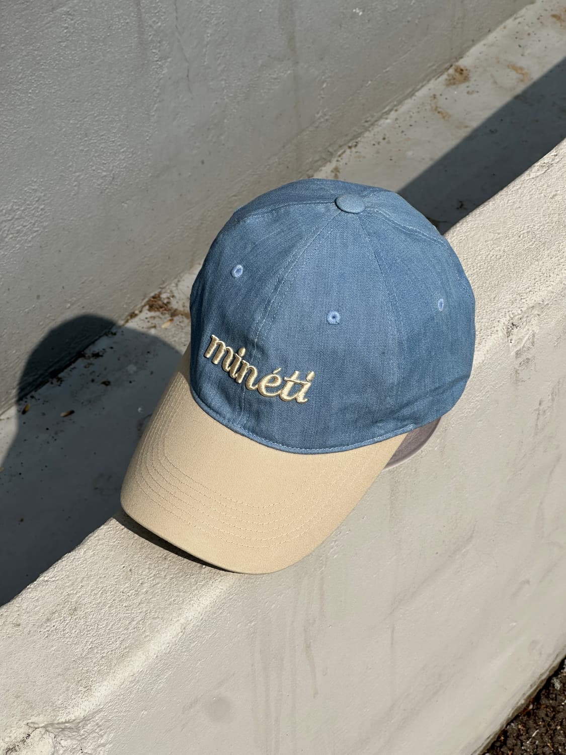 [M-L] 미네티 투톤 남여공용 데님 볼캡 모자 상품이미지2