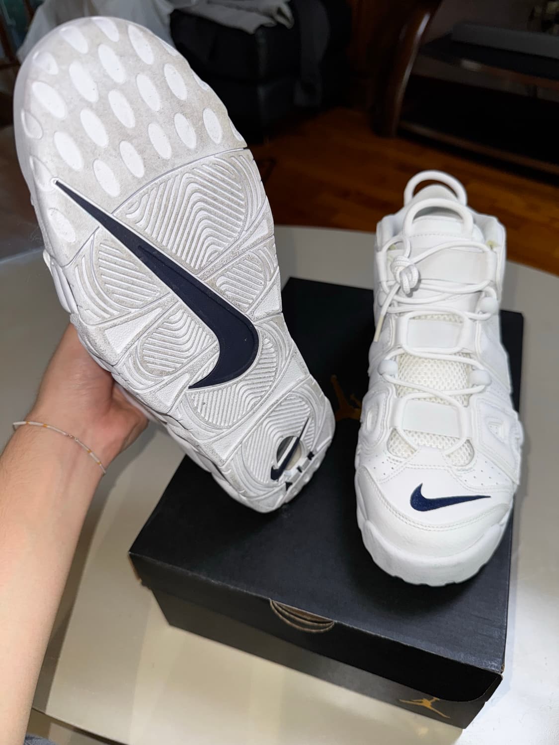 정품 나이키 에어 모어 업템포 흰흰네이비 280 새상품 쿨거시 30 상품이미지8