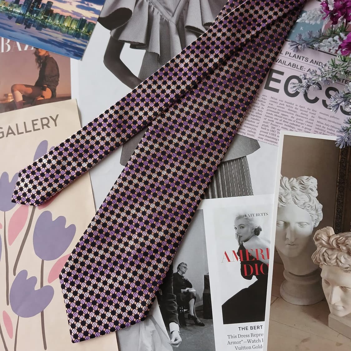 메트로시티 실크 퍼플 패턴 넥타이 8.7cm A+등급 A19264
 상품이미지5