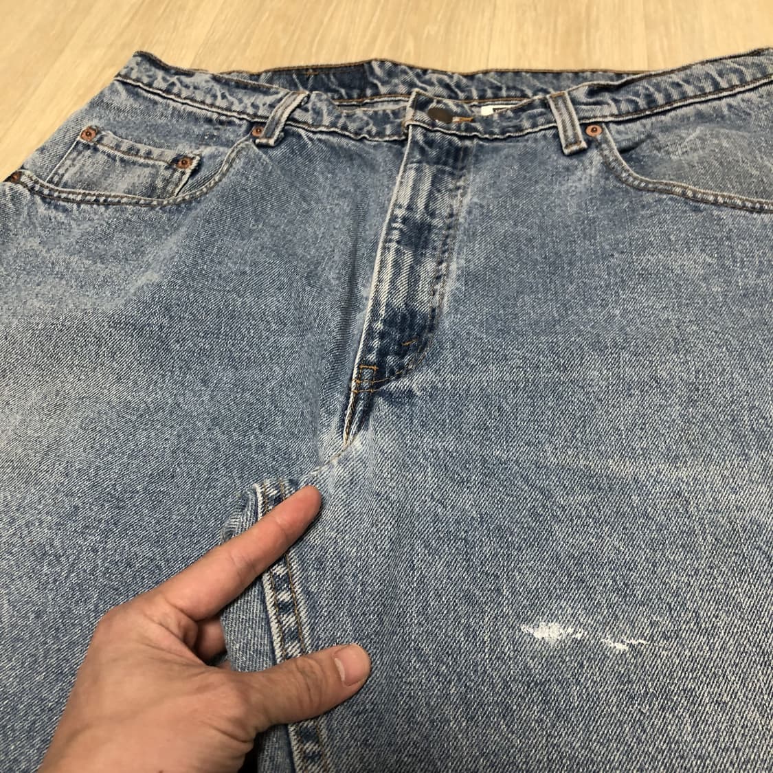 (36) 90's 리바이스 미국제 560 루즈핏 테이퍼드 연청 데님 상품이미지2