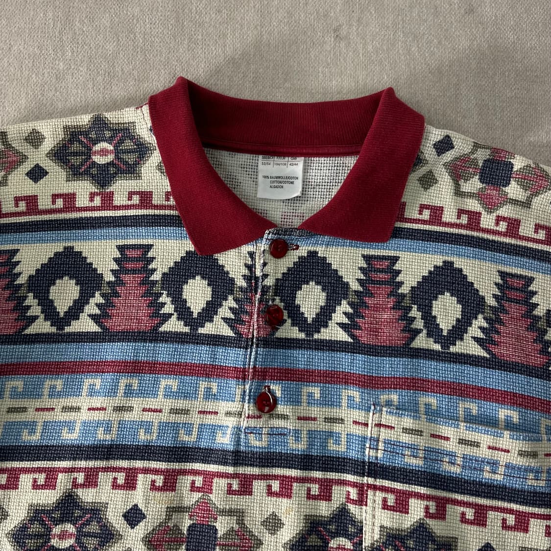 105 00s 빈티지 패턴 카라 코튼 니트  상품이미지2