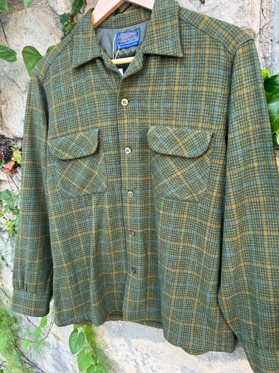 6~70s pendleton 펜들턴 울 체크 클래식 플란넬 셔츠 M 상품이미지3