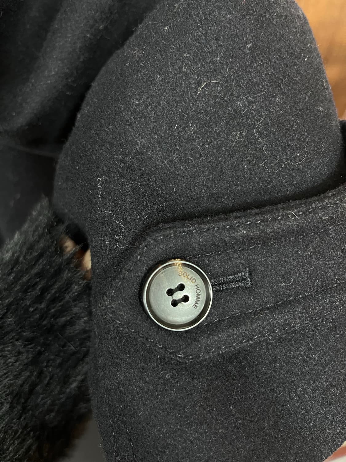 솔리드 옴므 남성 블랙 피코트 상품이미지5