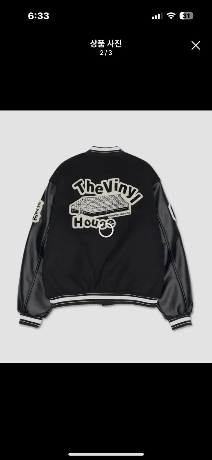 더바이닐하우스 바시티 자켓 블랙 상품이미지2