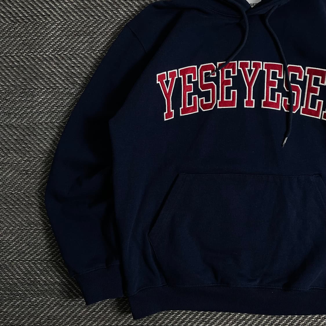 예스아이씨 빅로고 박시핏 네이비 후드 티셔츠y 3036 상품이미지4