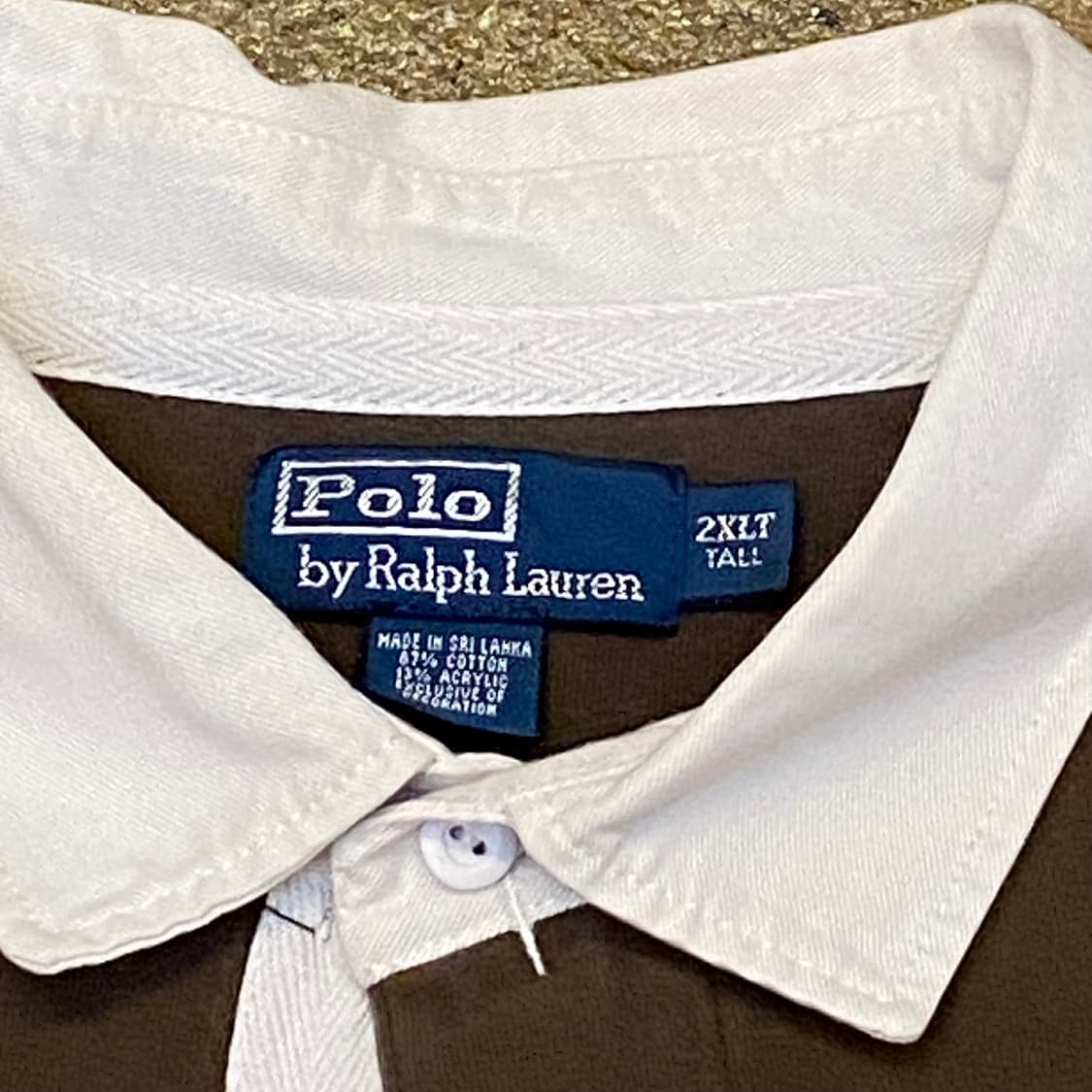 레어 00s 미국 빈티지 폴로랄프로렌 센터 스트라이프 럭비티 카라티 상품이미지5