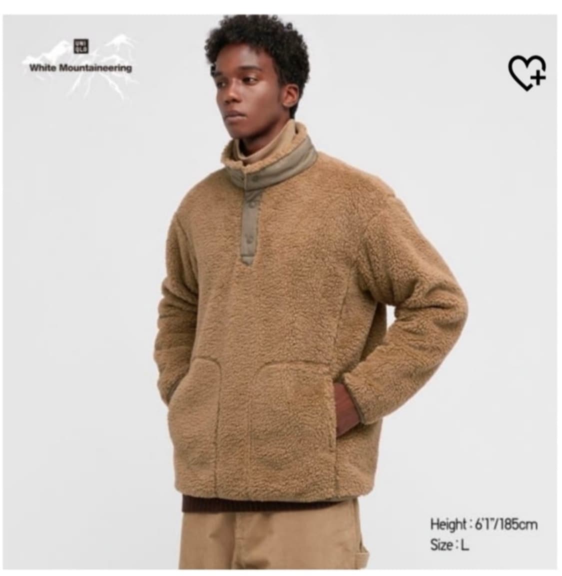 [L] Uniqlo x 화이트 마운티니어링 헨리넥 후리스 풀오버 상품이미지5