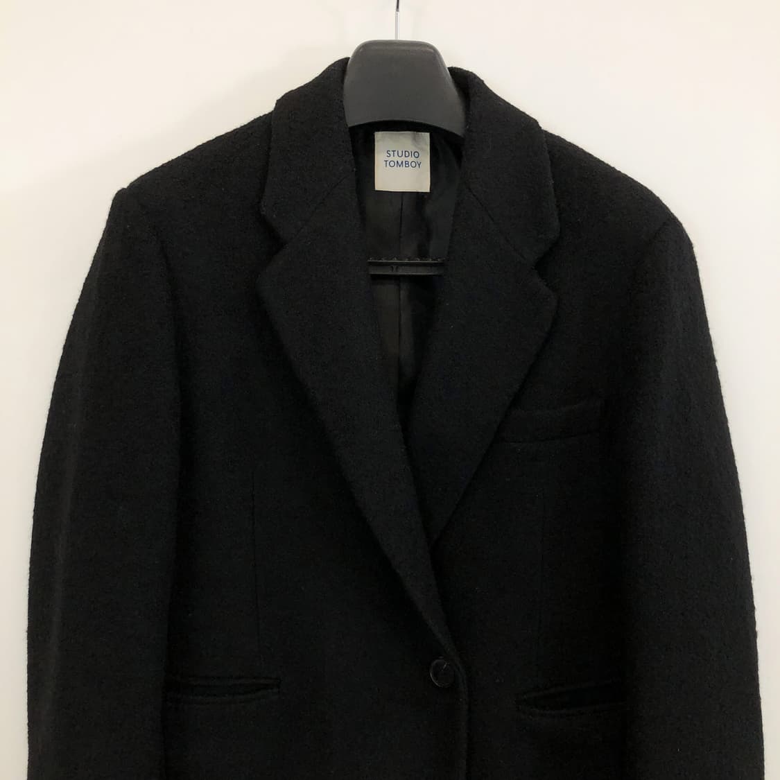 스튜디오톰보이 블랙 오버모직자켓 80-90-160 상품이미지2