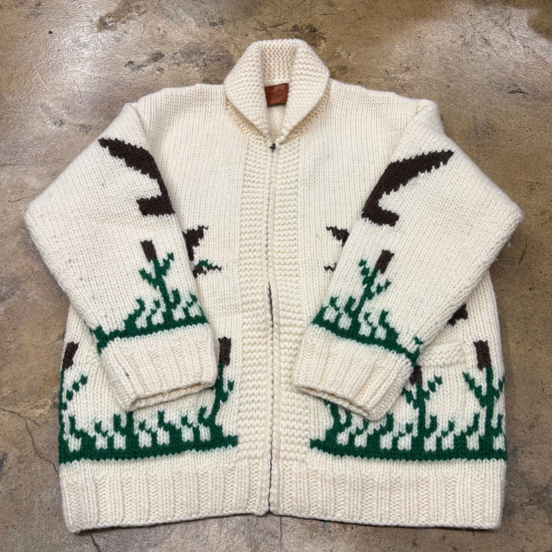 모리 화이트 빈티지 니트 집업 상품이미지2