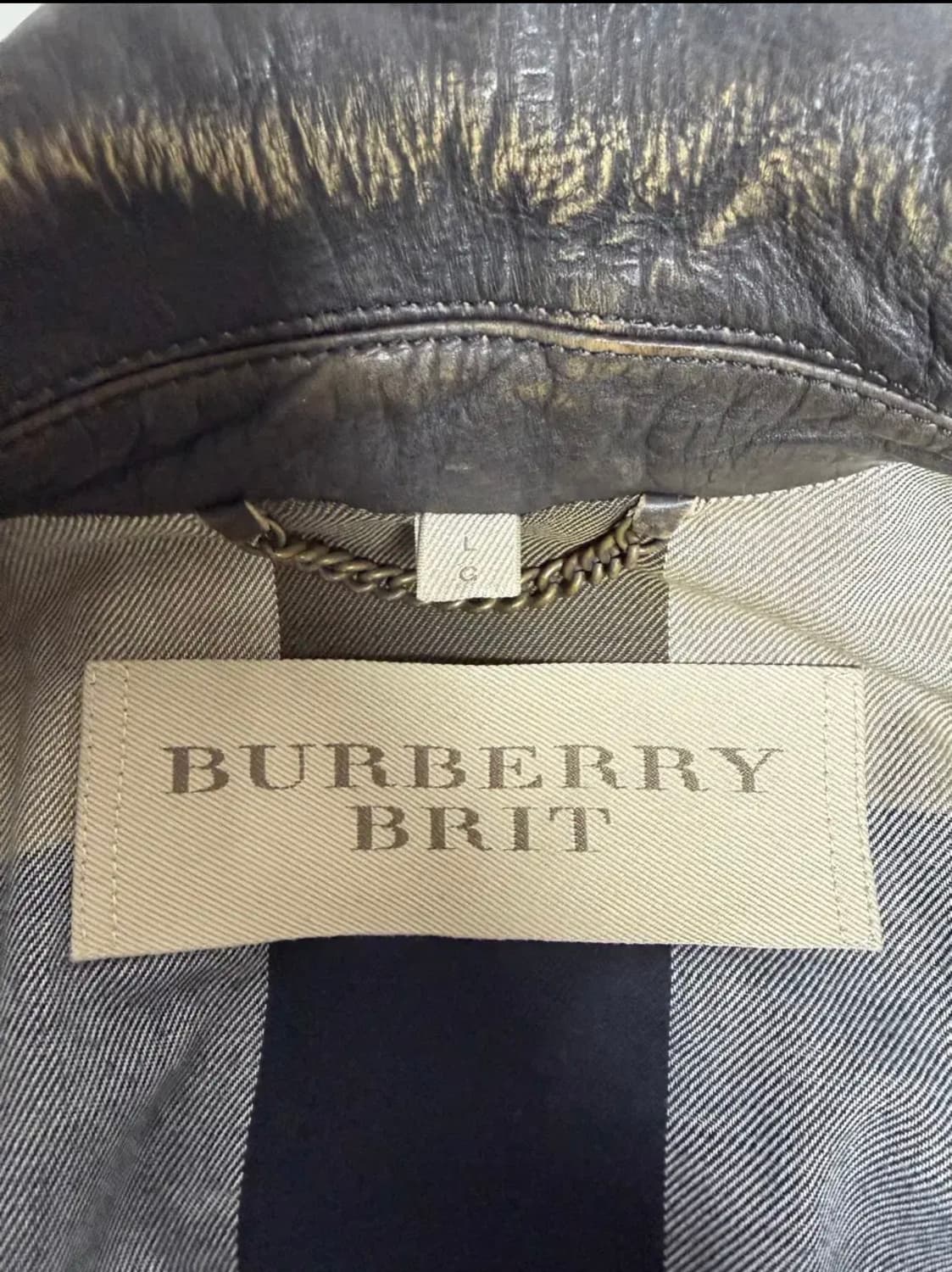 버버리 빈티지 A2 레더 브라운 상품이미지3