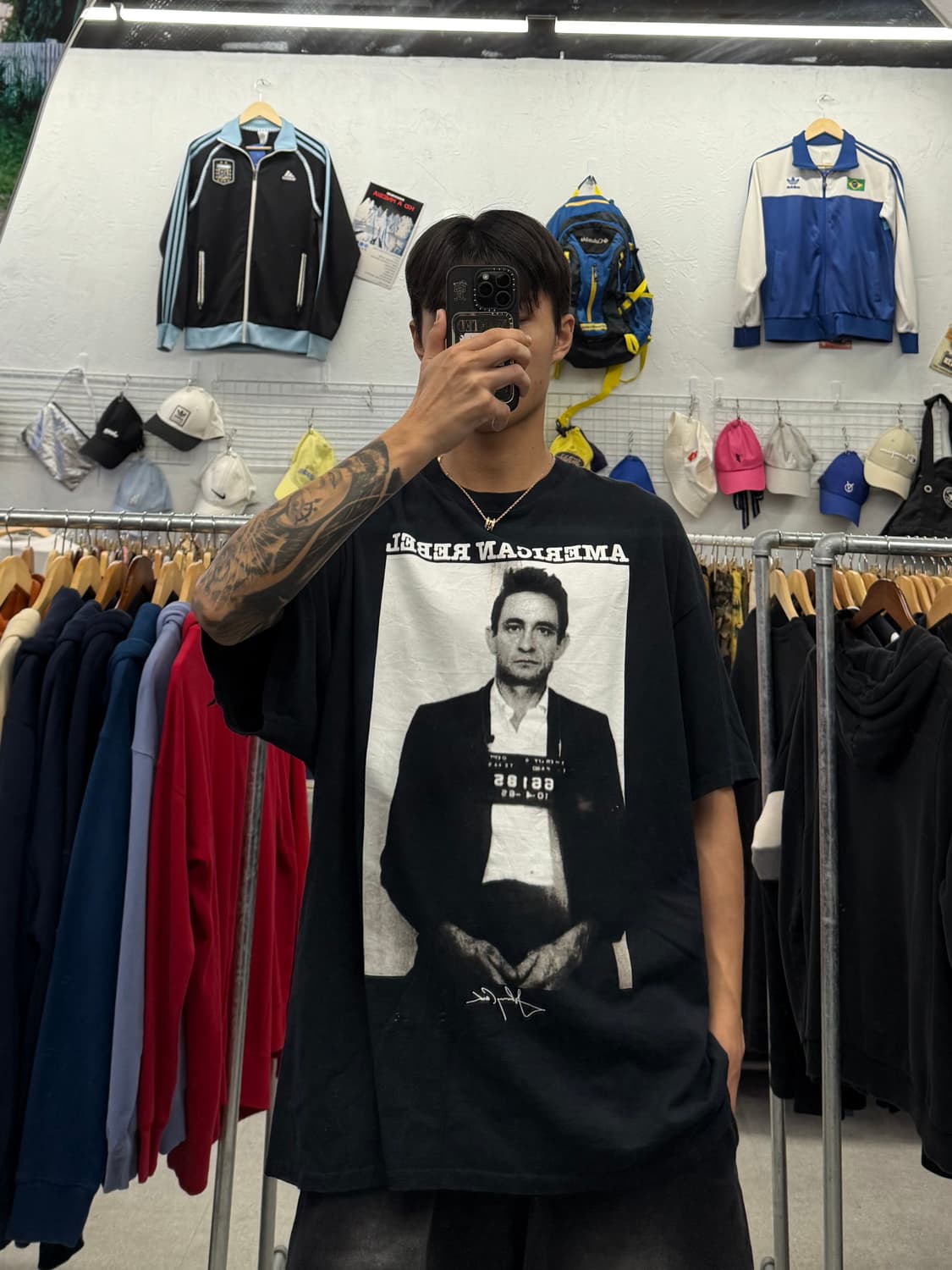 Johnny Cash 00‘s 올드스쿨 블랙 반팔티 XXL 상품이미지1
