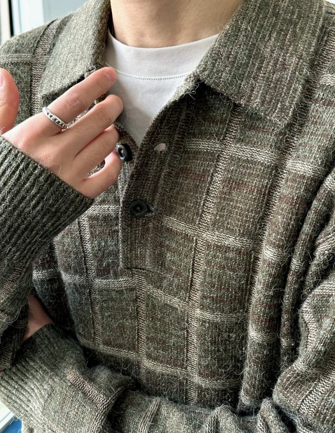 Brushed fabric pattern polo knit 상품이미지9