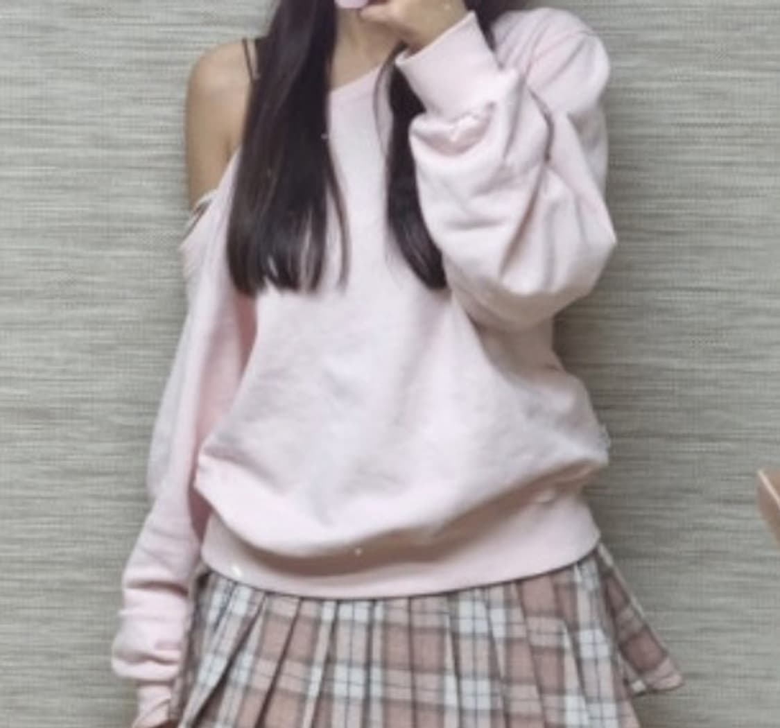 클리시어 아이스크림 스웻 니트 핑크 크롭 상품이미지2