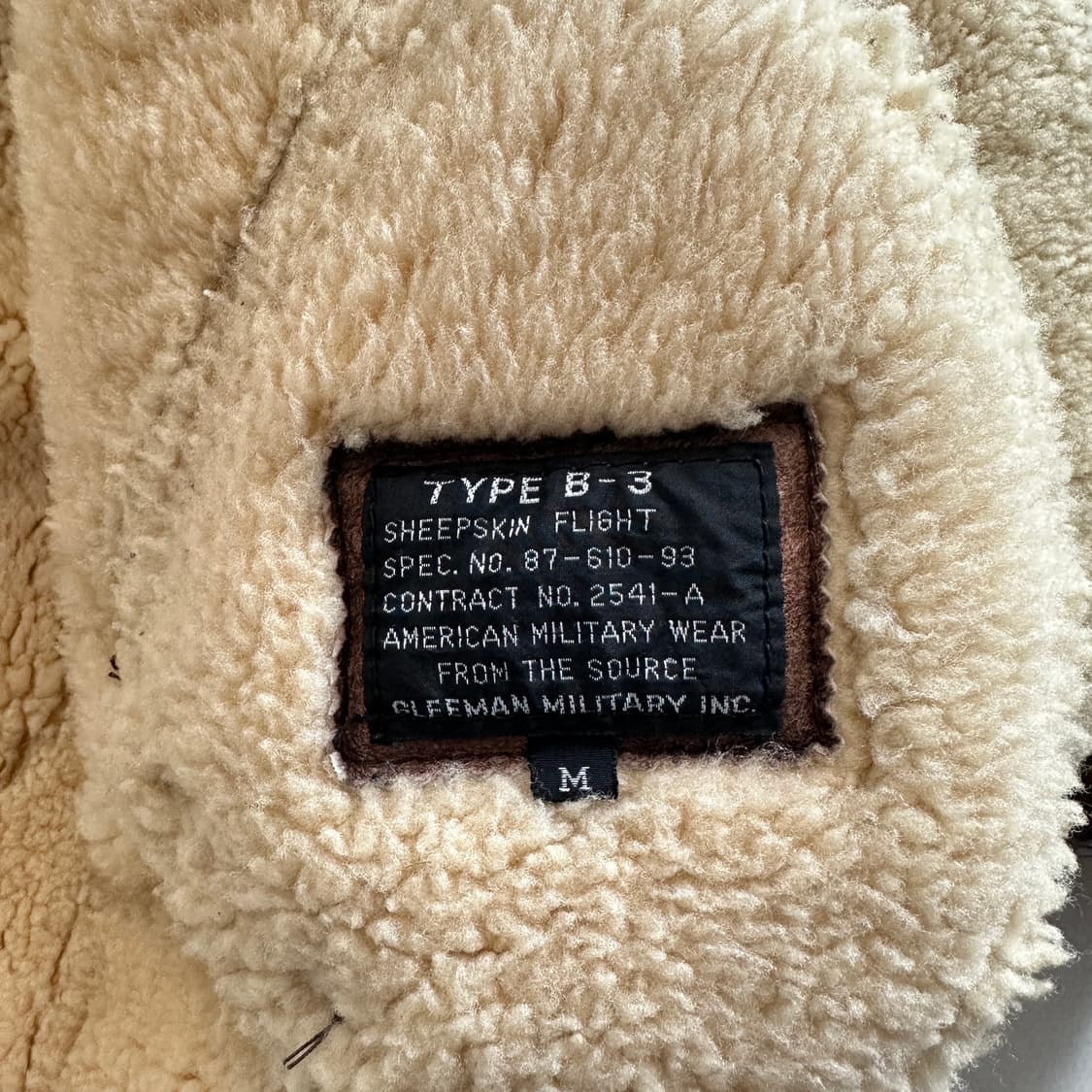 B-3 양털 무스탕 플라이트 자켓 (M)  상품이미지7