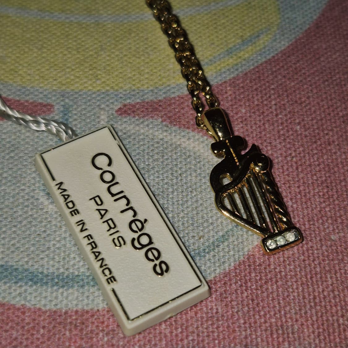 90s 꾸레쥬 로고 하프 뮤직 목걸이 상품이미지8